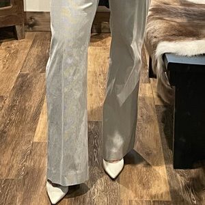 Banana Republic Size 4 Taupe and cream pinstriped wide flair trousers